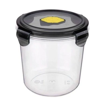 Контейнер пищевой СВЧ 1,15л 140*130мм пластик BRILLIANT с клапаном герметичный черный (12)