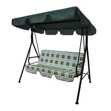 Качели садовые ГАБИ 2-х местные (до 160кг) каркас черный, рис. Клетка 160*100*150см с1007 (1)