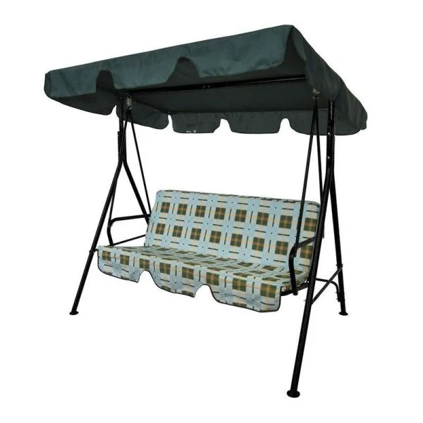 Качели садовые ГАБИ 2-х местные (до 160кг) каркас черный, рис. Клетка 160*100*150см с1007 (1)