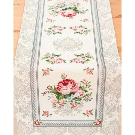 Салфетка 42*136см гобелен РОЗЫ ДОМАСКА бежевый