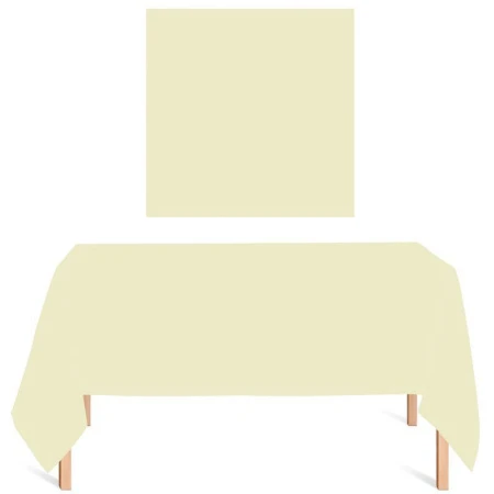 Скатерть одноразовая полиэтилен 137*183см прямоугольная бежевая 30A-2 (144)