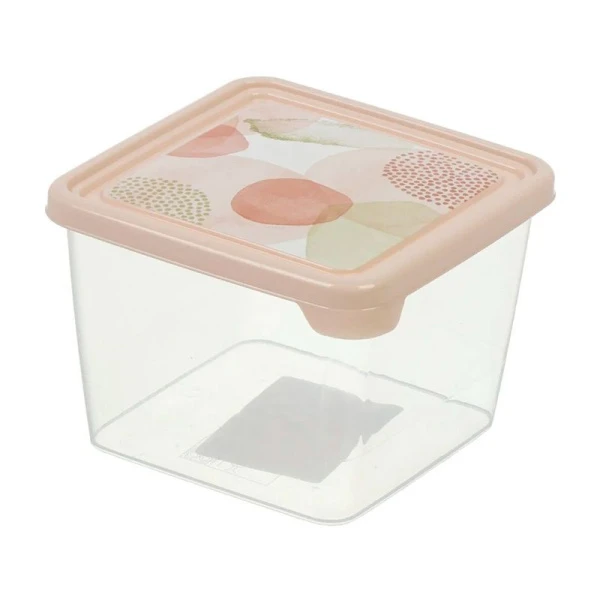Контейнер пищевой 750мл пластик Plast Team Pastel квадратный декор (32)