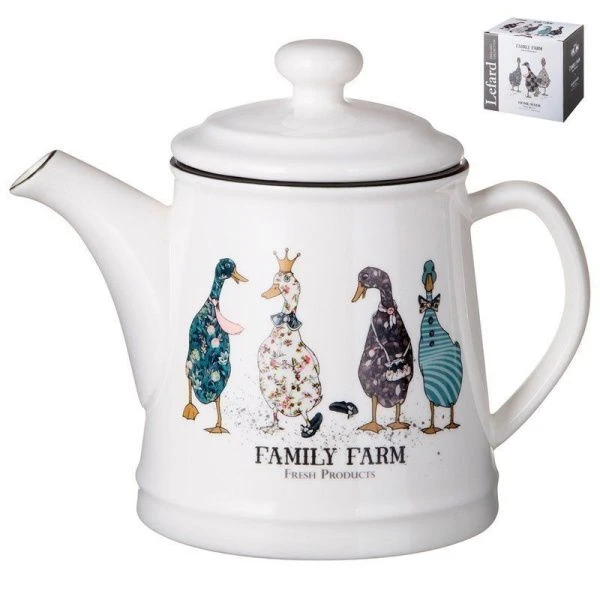 Чайник заварочный 1200мл фарфор FAMILY FARM (12)