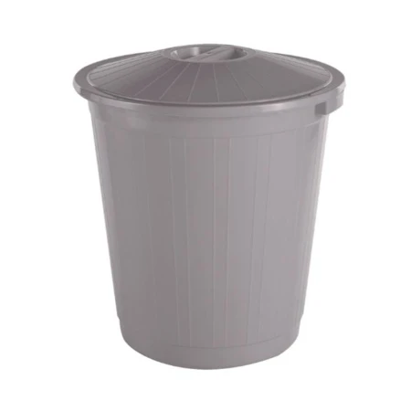 Бак 50л 46*47*46см пластик с крышкой серый (5)