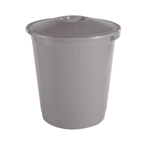 Бак 50л 46*47*46см пластик с крышкой серый (5)
