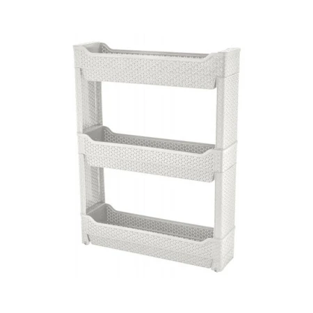 Этажерка 3 секции 59,5*13,5*69см пластик Wenge светло-серый узкая (5) 221307721/03