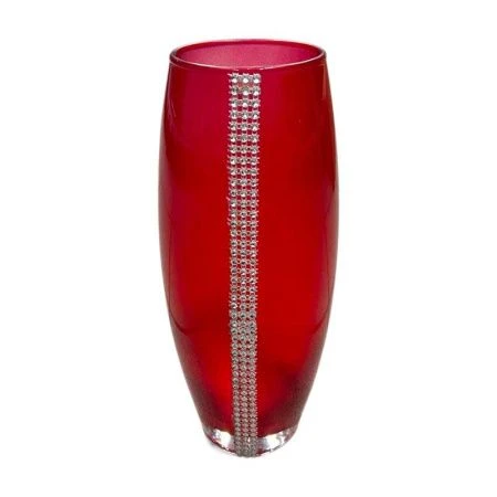 Ваза для цветов 26см стекло ФЛОРА красная (6)