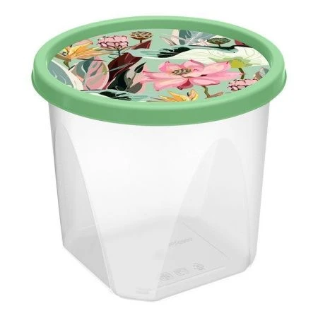 Контейнер пищевой 1,75л пластик БОТАНИКА круглый зеленый (16) 222133218/08