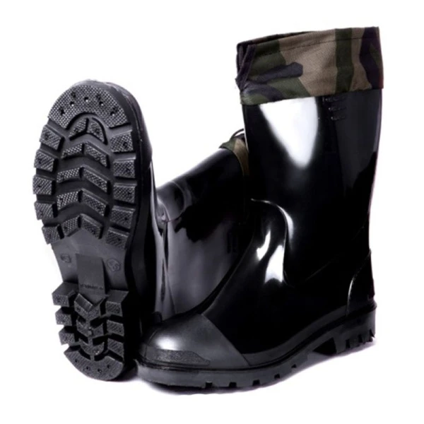 Сапоги резиновые мужские утепленные чёрные с нашивкой р.45 (10)