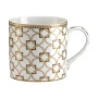 Кружка 400мл фарфор Deco бело-бежевая с золотистым кантом Круги и квадраты подар.уп. PM-0123/DECO (1