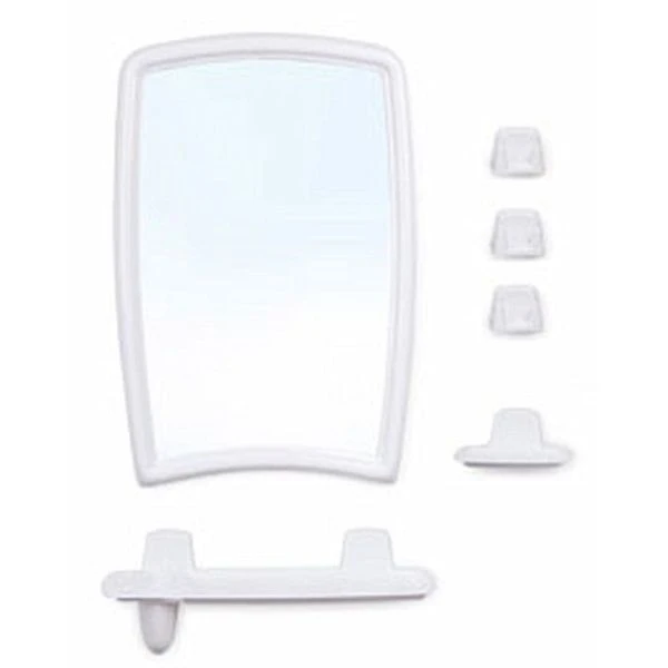 Набор для ванной комнаты пластик/стекло ВК БЕРОССИ 41 снежно-белый (5)