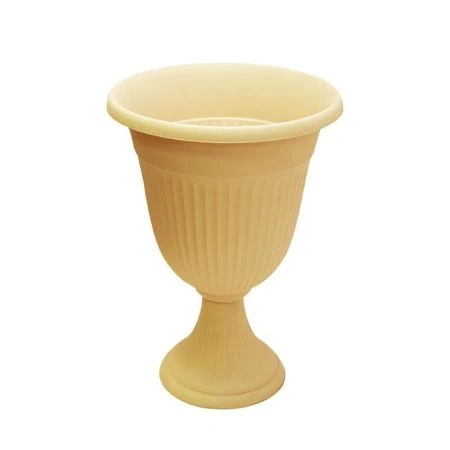 Вазон 5,5л d300мм пластик ЛИВИЯ белая глина высокий (10)