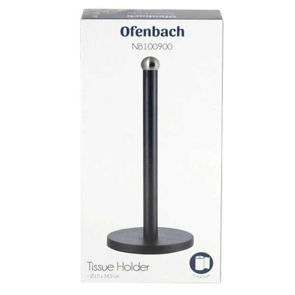 Держатель для бумажных полотенец 34*15см нерж.сталь матовый черный арт.100900 (12)