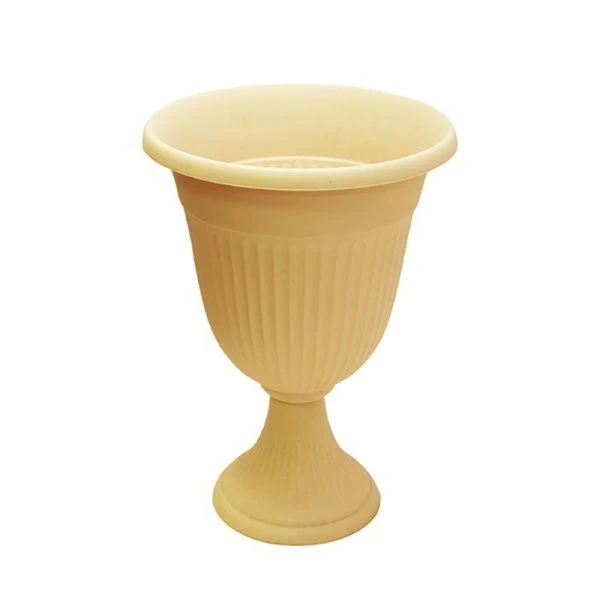 Вазон 5,5л d300мм пластик ЛИВИЯ белая глина высокий (10)