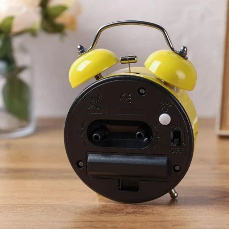 Будильник 13см металл Смайлик 6025-1 (100)