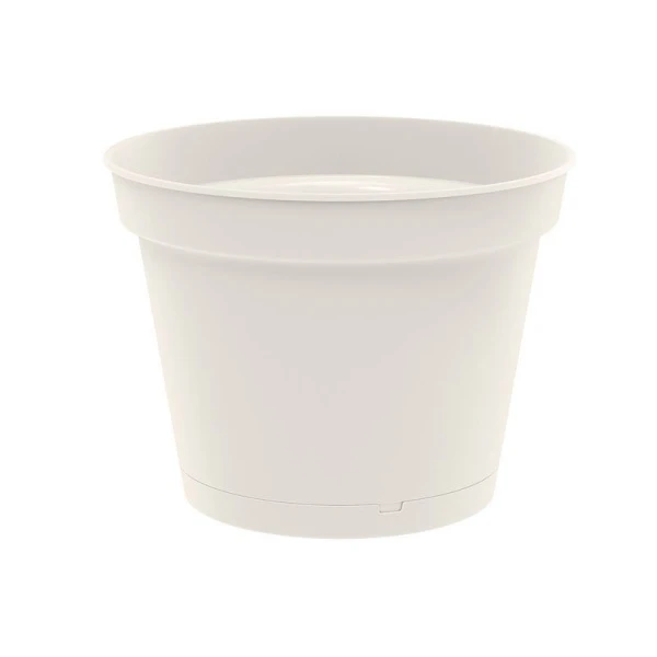 Горшок для цветов 5л 240мм пластик Mint с поддоном светло-бежевый (15) 221612125/01