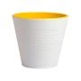Горшок цветочный 1,3л 14,5см пластик КОНУС с вкладкой белый (23)