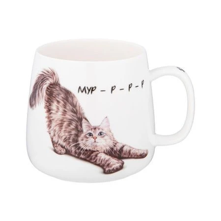 Кружка 400мл фарфор БЕРИ КОТА (24)