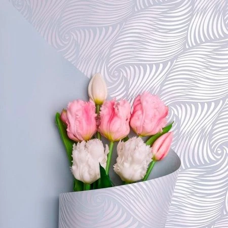 Пленка в рулоне матовая полипропилен 58см*10м 60мкм Бриз голубая пыльная (6)