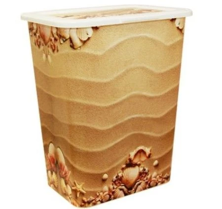 Корзина для белья 50л пластик ДЕКО пляж 44*53*32см (5)