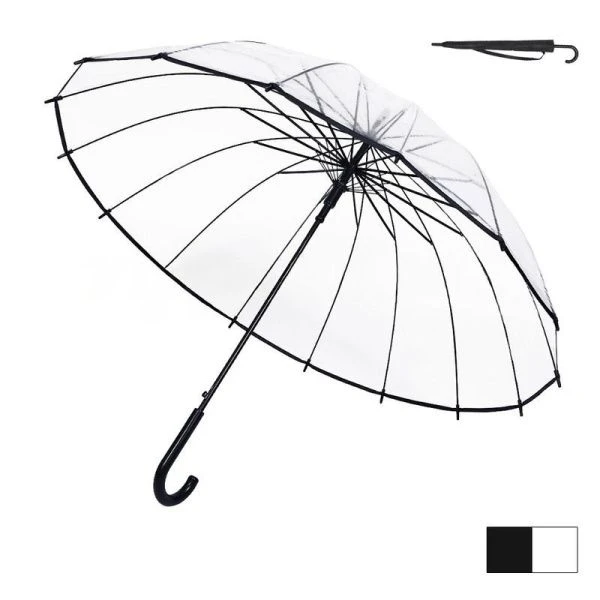 Зонт женский трость автомат 16 спиц поливинил 688 Universal (12)