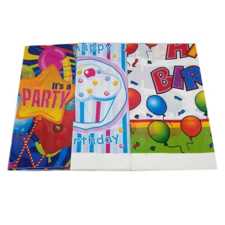 Скатерть одноразовая 132*220см HAPPY BIRTHDAY JC-6010 (5 видов) (360)