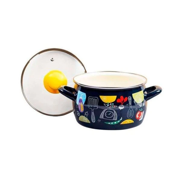 Кастрюля 7,5л эмаль АППЕТИТ со стекл.крышкой (8)