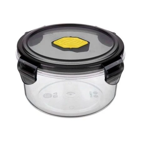 Контейнер пищевой СВЧ 600мл 140*77мм пластик BRILLIANT с клапаном герметичный черный (12)