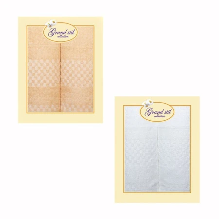 яяяНабор полотенец 2пр 34*76 махровых Вафелька подар.уп. THSS0124