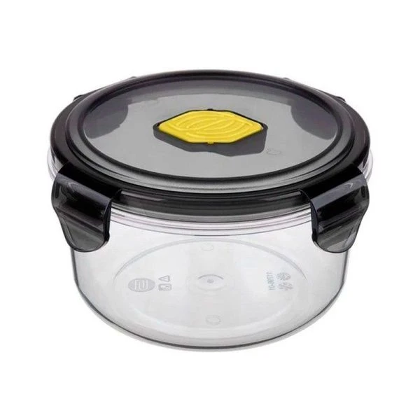 Контейнер пищевой СВЧ 600мл 140*77мм пластик BRILLIANT с клапаном герметичный черный (12)