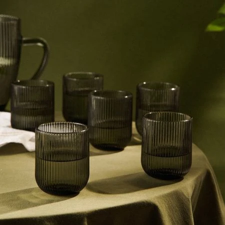 Стаканы набор 6шт 260мл стекло МОДЕРН зеленый 7,5*9,5см