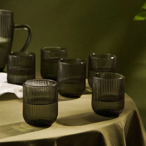 Стаканы набор 6шт 260мл стекло МОДЕРН зеленый 7,5*9,5см Стаканы набор 6шт 260мл стекло МОДЕРН зеленый 7,5*9,5см