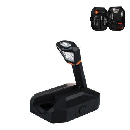 Набор инструментальный с фонарем, металл/пластик 24 предмета ЕРМАК (24) Набор инструментальный с фонарем, металл/пластик 24 предмета ЕРМАК (24)