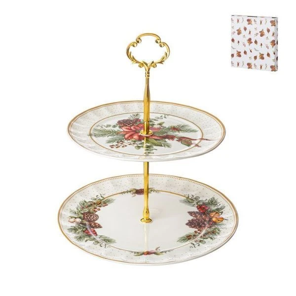 Этажерка сервировочная 2 яруса 19/23см фарфор Celebration (24)
