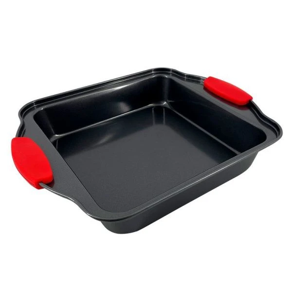 Форма для выпечки 30*27*4см угл.сталь АП Easy Silicone квадратная с силикон.ручками 64-8307 (24)