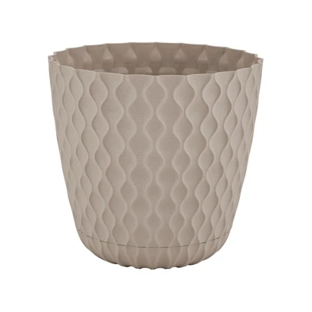 Горшок для цветов 4,7л d205мм пластик Wave с дренажной сеткой, съем.поддоном французский платан (6)