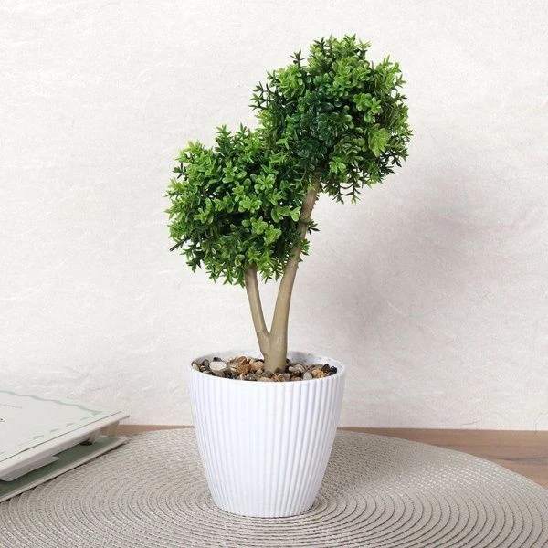 Цветы искусственные в горшке Самшит 28см пластик 9090-9 (12/72)