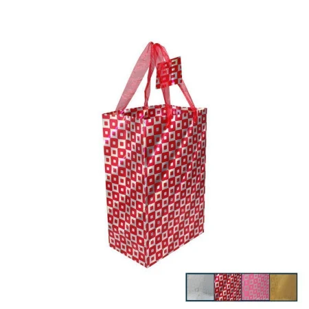 Пакет бумажный 27*18*11см КВАДРАТЫ (5 цветов) JC-3158 (400)