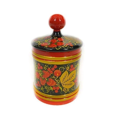 Банка для сыпучих продуктов 19*11/16.05*10,5см дерево с хохломской росписью Поставок (1)
