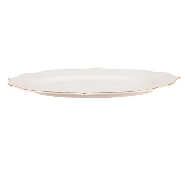 Блюдо 35*25,7*2,5см фарфор Belle отводка золотом овальное (12)