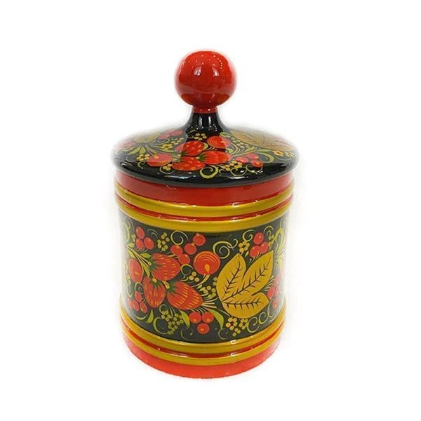 Банка для сыпучих продуктов 19*11/16.05*10,5см дерево с хохломской росписью Поставок (1)