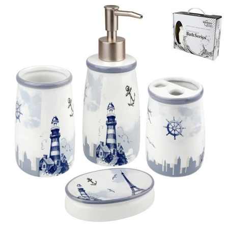 Набор для ванной комнаты керамика 4пр ЯКОРЬ 170115/JC-10698 (12)