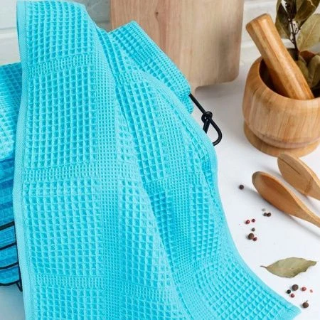 Полотенце вафельное 35*75см 502 ярко-голубой 300гр