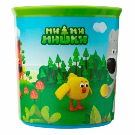 Кружка детская 200мл пластик МИ-МИ-МИШКИ зеленая с нескользящим дном (15)