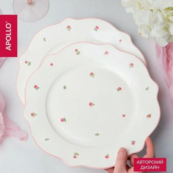 Тарелка мелкая 27см фарфор French rose обеденная FRR-09 (48)