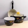 Кастрюля 5,4л эмаль АППЕТИТ со стекл.крышкой (8)
