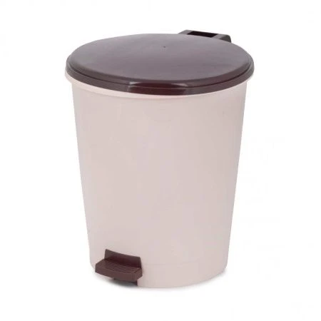 Ведро для мусора 12л пластик слоновая кость с педалью (2) Ведро для мусора 12л пластик слоновая кость с педалью (2)