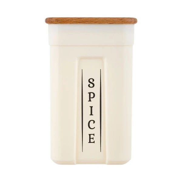 Набор для специй 3пр 200мл пластик Sugar&Spice Rosemary с дер. крышкой на дер. подставке (9)