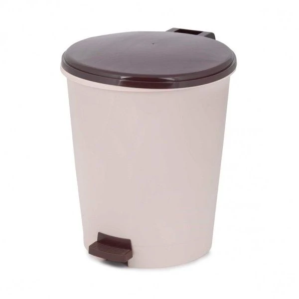 Ведро для мусора 12л пластик слоновая кость с педалью (2) Ведро для мусора 12л пластик слоновая кость с педалью (2)