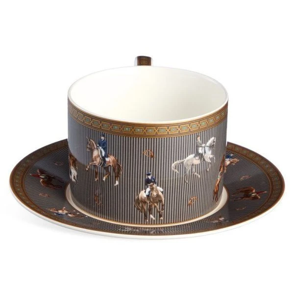 Чайный набор 2пр фарфор Horse club на 1 персону 300мл (36)